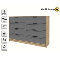 Kомод Тренд КТ-К157 (Дуб золотой ЛДСП/ Дуб серый ЛМДФ) Ш1565 В1020 Г451